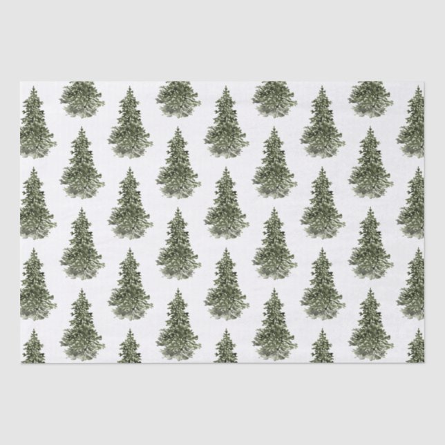 Tissue Paper of Woodland Forest Spruce Tree Seidenpapier (Vorderseite)
