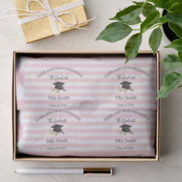 Tissue Paper Pink & White Stripe Graduation 2026 Seidenpapier