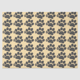 Tissue Paper - Polydactyl Paw Print on Beige Seidenpapier