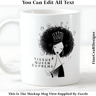 Tissue Paper Queen Afro Quote 038 Neuheit Handwerk Kaffeetasse