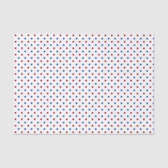 Tissue Paper Red & Blue Patriotic Stars Seidenpapier (Vorderseite)