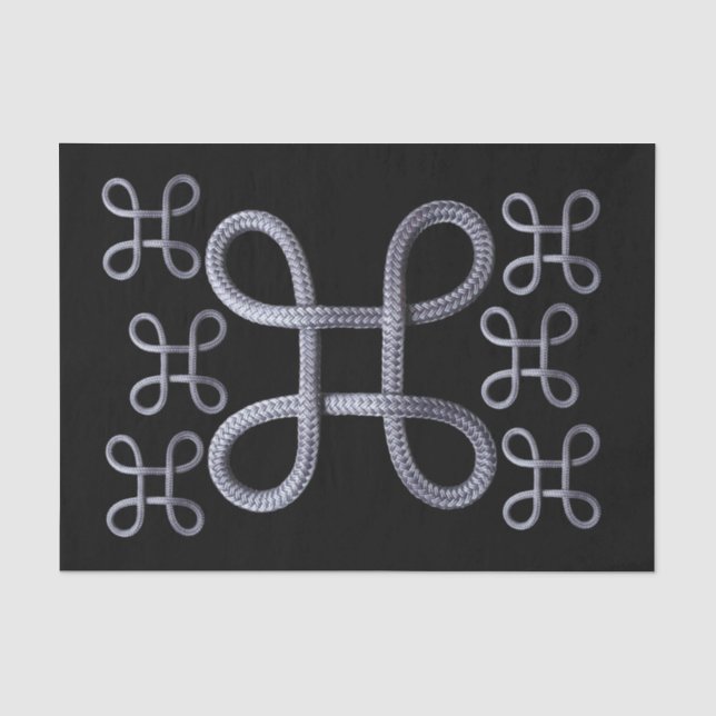 Tissue Paper Rope Black Silver Seidenpapier (Vorderseite)