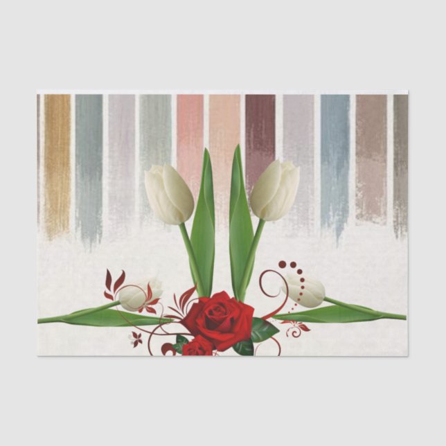 Tissue Paper Tulips-Rote Rose Seidenpapier (Vorderseite)