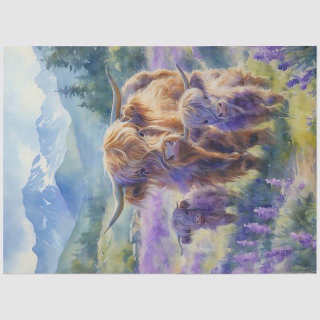 Tissue Paper über Blume der Hochlandkuhfamilie Seidenpapier (Vorderseite)