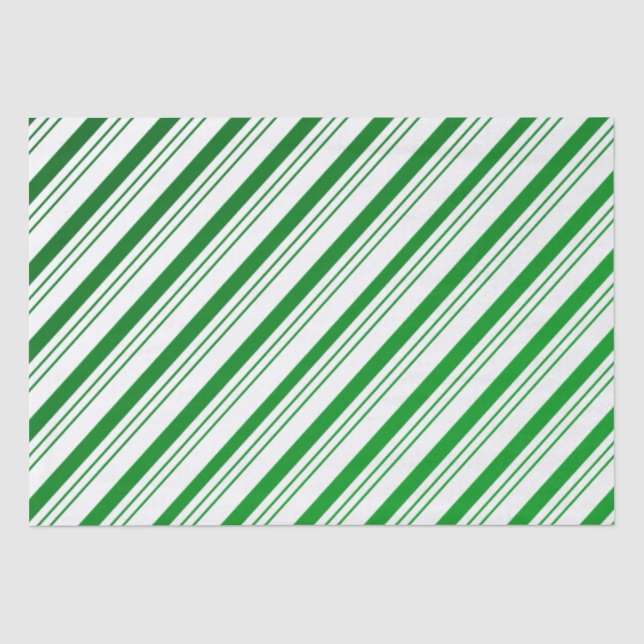 Tissue Paper über grüne Candy-Streifen Seidenpapier (Vorderseite)