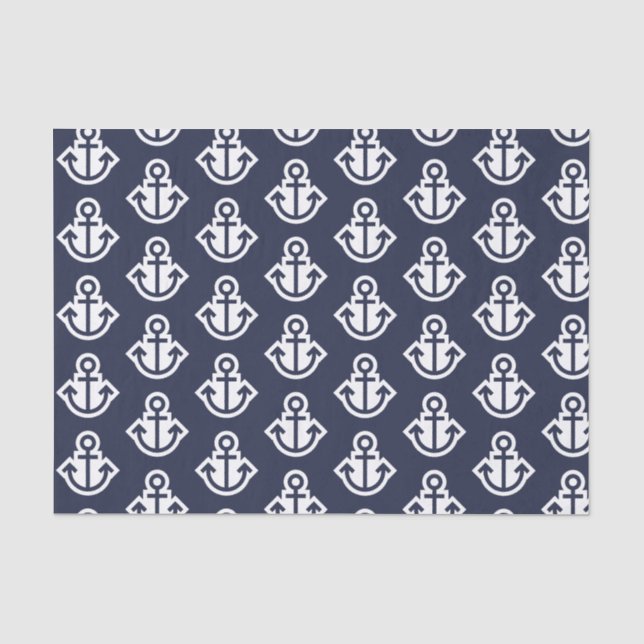 Tissue Paper über Navy und White Anchors Seidenpapier (Vorderseite)
