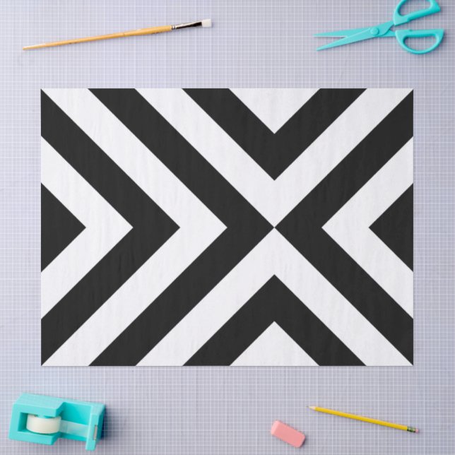 Tissue Paper von Schwarz-Weiß-Chevronen Seidenpapier (Basteln)