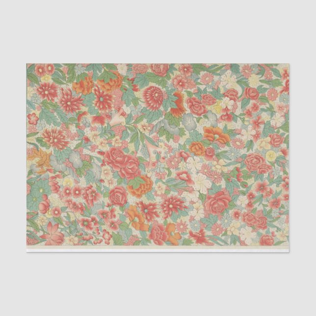 Tissue Paper William Morris Floral Orange Seidenpapier (Vorderseite)
