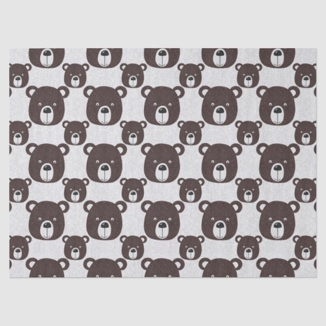 Tissue Paper zum Glitzer Braunbär Seidenpapier (Vorderseite)