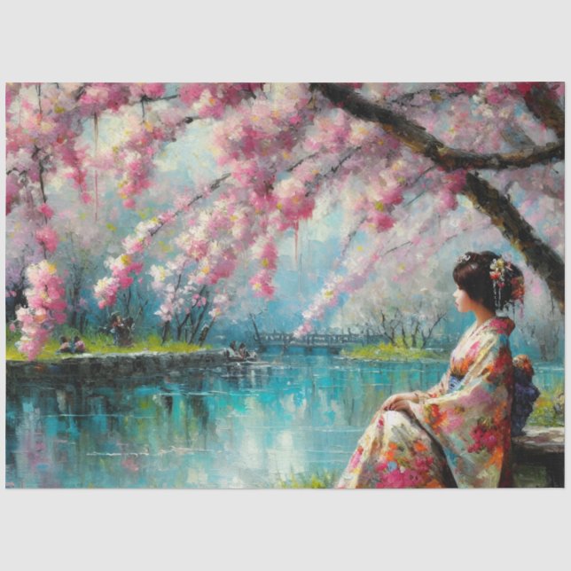 Tissue Paper zum Thema asiatische Landschaft Seidenpapier (Vorderseite)