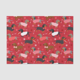 Tissue Paper zur Dackel Valentine Seidenpapier