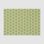 Tissue - Red Christmas Wath on Green Seidenpapier<br><div class="desc">Das Kranz-Bild von Heilig und Bogen wird auf hellgrünem Hintergrund rot gedruckt. Mehrere Bilder sind in gestaffelten Zeilen..</div>