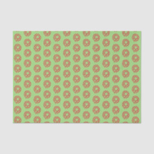 Tissue - Red Christmas Wath on Green Seidenpapier