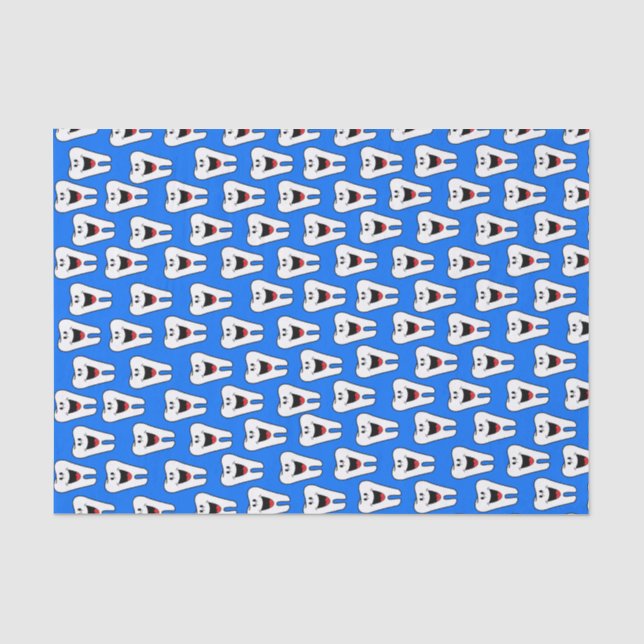 Tissue Teeth Blue Dentiers Seidenpapier (Vorderseite)