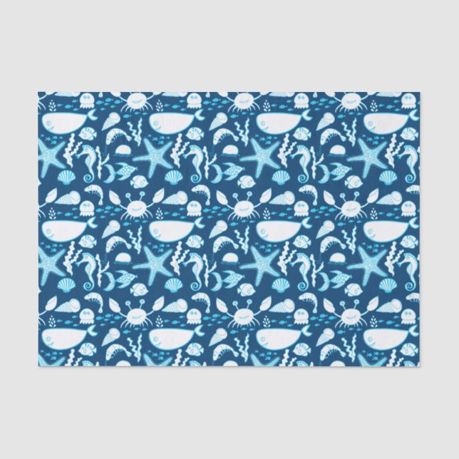 Tissue Under Sea Whale Crab Starfish Seidenpapier (Vorderseite)