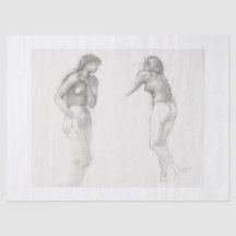 TISSUPAPIER : FRAUENSTUDIE : EDWARD BURNE JONES