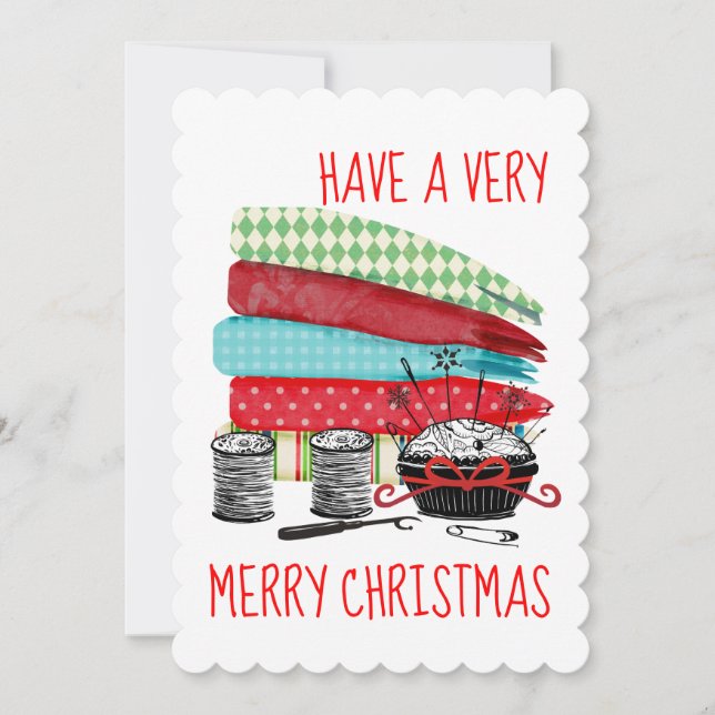 Tissus notions couture quilting carte de Noël (Devant)