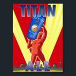 Titan Ale Art Deco Bierposter Poster<br><div class="desc">Diese Plakate werden aus unseren eigenen Entwürfen unserer Logos aus unseren Bieretiketten erstellt und reproduziert. Ich habe diesem Logo ein Deko-Thema gegeben und die Farben verstärkt, um es zum Leben zu erwecken. Dieses Poster basiert auf einem Design aus den 1930er Jahren. Das ist eines unserer beliebtesten Biere in unserem Brauereiladen....</div>