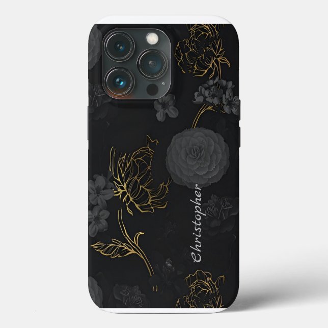 Titan-Blume Edelstahlmetall Case-Mate iPhone Hülle (Rückseite)
