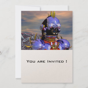 TITAN CYBORG PORTRAIT Blue Science Fiction, Scifi Einladung