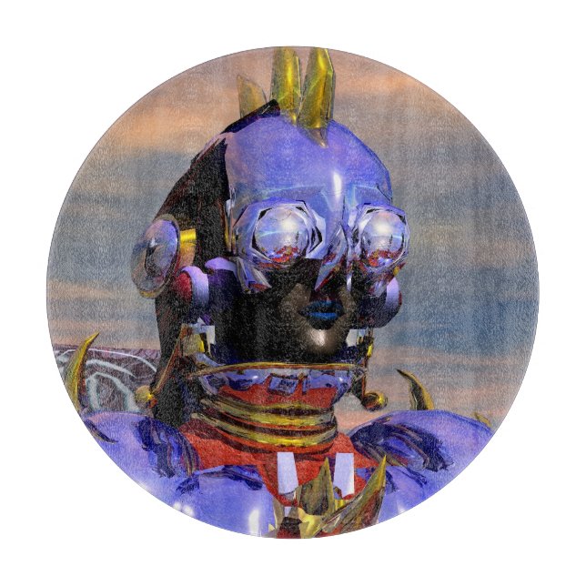 TITAN CYBORG PORTRAIT Blue Science Fiction, Scifi Schneidebrett (Vorderseite)