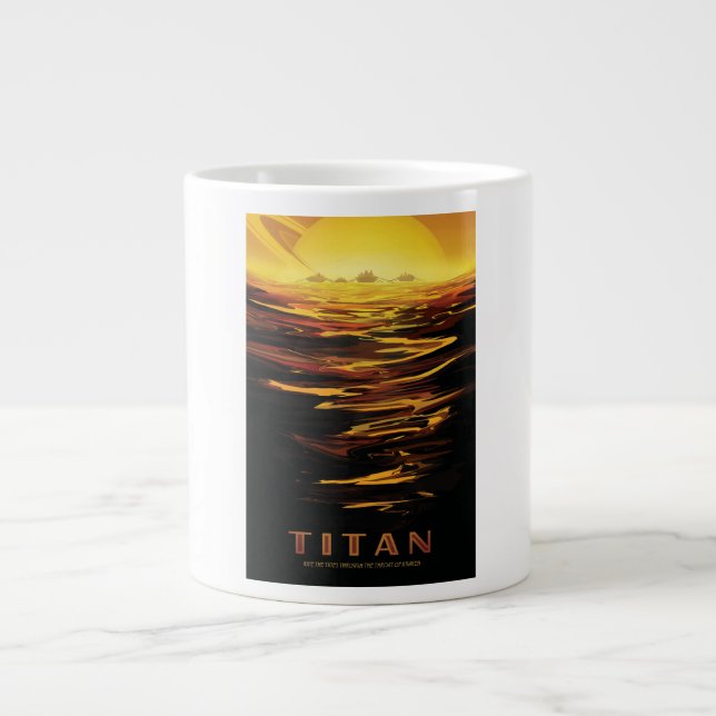 Titan der größte Mond des Planeten Saturn Jumbo-Tasse (Vorderseite)