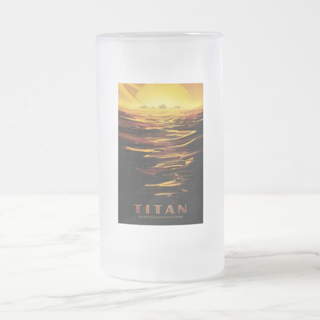 Titan der größte Mond des Planeten Saturn Mattglas Bierglas (Mittel)