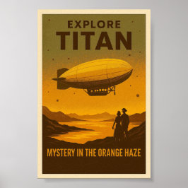 Titan erkunden - Vintage Weltraumreise Poster