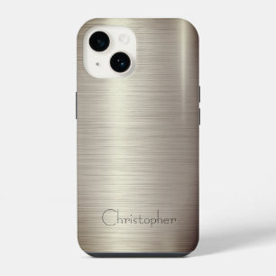 Titan Gold Edelstahl Druck iPhone 15 14 Hülle