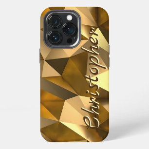 Titan Gold Glänzend Edelstahl Metall iPhone 13 Pro Hülle