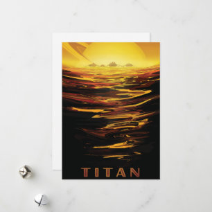 Titan größter Mond des Planeten Saturn Feiertagskarte