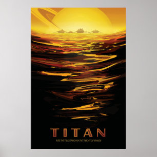 Titan größter Mond des Planeten Saturn Poster