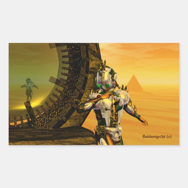 TITAN IM WÜSTEN DER HYPERION RECHTECKIGER AUFKLEBER (Vorderseite)