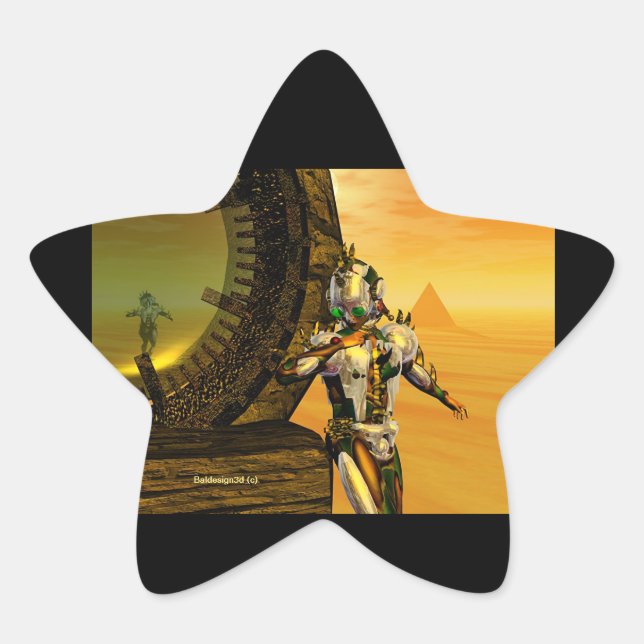 TITAN IM WÜSTEN DER HYPERION  Stern-Aufkleber (Vorderseite)