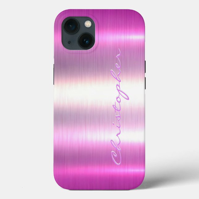 Titan lila und Silber Edelstahlmetall Case-Mate iPhone Hülle (Rückseite)