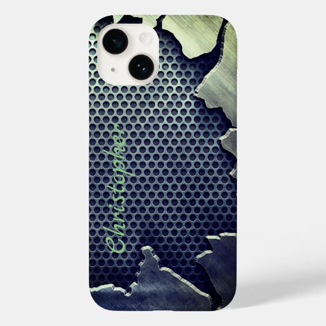Titan Polished green Radial Metallic iphone 15 Case-Mate iPhone 14 Hülle (Rückseite)