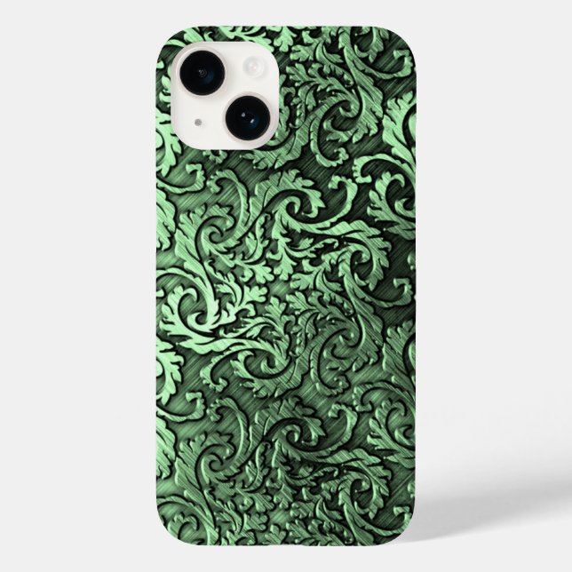 Titan Polished green Radial Metallic iphone 15 Case-Mate iPhone 14 Hülle (Rückseite)