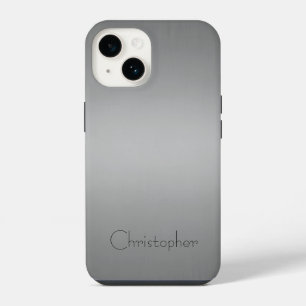 Titan Silber Edelstahl Druck iphone 15 14 Hülle