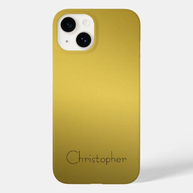 Titangold Edelstahl-Druck 15 Case-Mate iPhone 14 Hülle (Rückseite)
