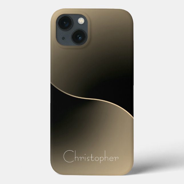 Titangold Edelstahl Drucktelefon 15 Case-Mate iPhone Hülle (Rückseite)