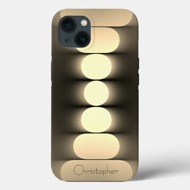 Titangold Edelstahl Drucktelefon 15 Case-Mate iPhone Hülle (Rückseite)
