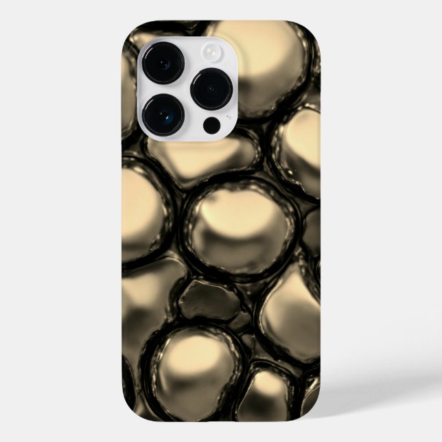 Titangold-Edelstahlprint Case-Mate iPhone 14 Pro Hülle (Rückseite)
