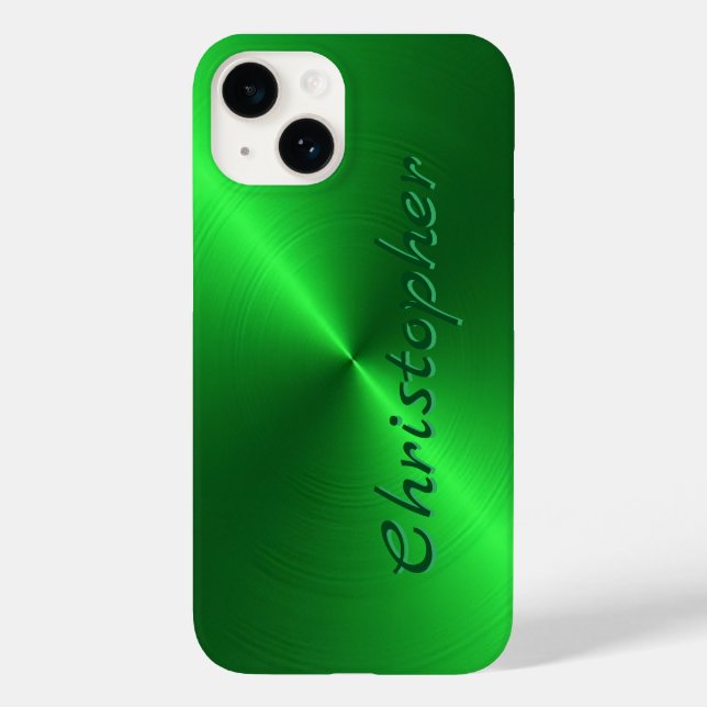 Titangrün Edelstahl-Metallic Case-Mate iPhone 14 Hülle (Rückseite)