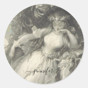 Titania  Ein Sommernachtstraum Runder Aufkleber