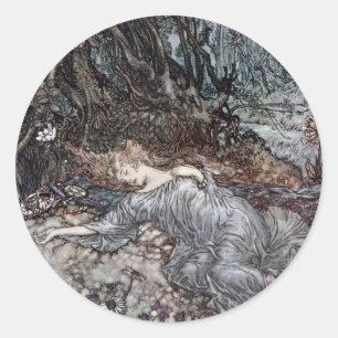 Titania-Lügen schlafend Runder Aufkleber