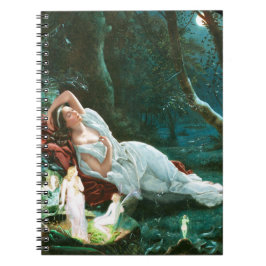 Titania Schlafen im Mondschein Simmons Fee Kunst Notizblock