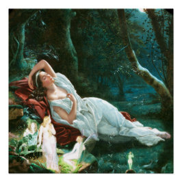 Titania Schlafen im Mondschein Simmons Fee Kunst Poster