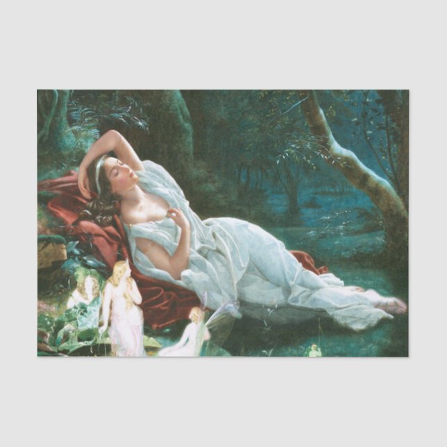 Titania Schlafen in der Mondlichtmühle Kunst Seidenpapier (Vorderseite)