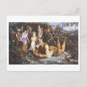 Titania und Bottom, Mittsommernachtstraum Postkarte