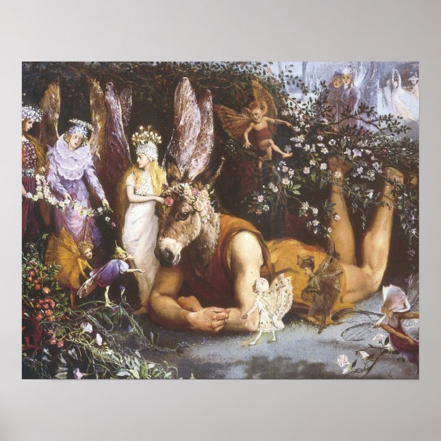 Titania und Bottom, Sommernachtstraum Poster (Vorne)